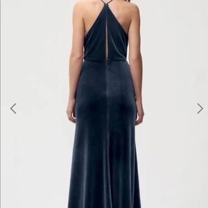 Jenny yoo French blue velvet cowl neck Sullivan dress size 6